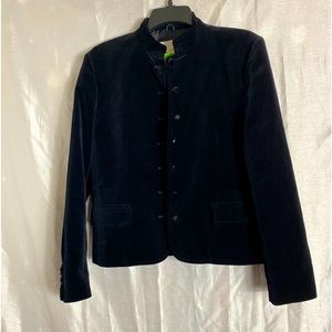 Field’s Choice  Vintage Black Velvet Mandarin Collar Blazer Size 10